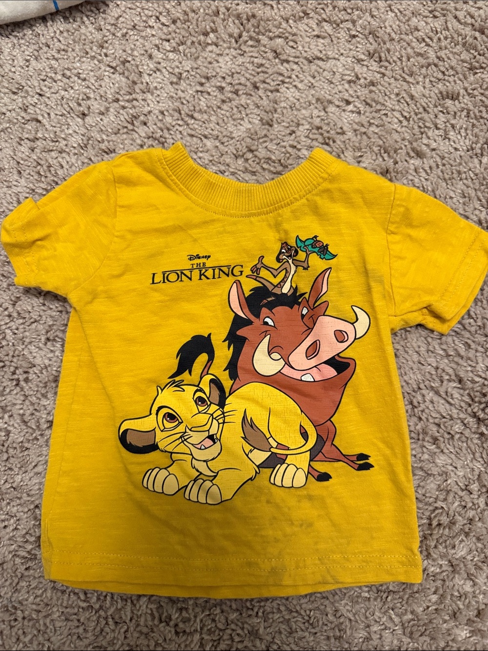 Disney Yellow Lion King Short Sleeve Graphic Tee 3/6M